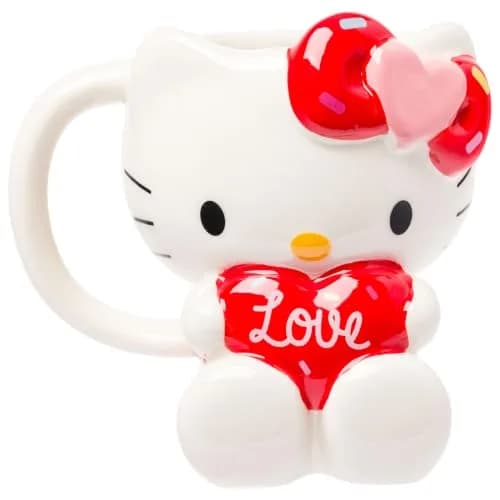 Silver Buffalo Sanrio Hello Kitty Holding Love Heart 3D Sculpted Mug 591ml (20oz) | Officially Licensed Sanrio Collectible thumbnail 1