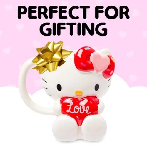 Silver Buffalo Sanrio Hello Kitty Holding Love Heart 3D Sculpted Mug 591ml (20oz) | Officially Licensed Sanrio Collectible thumbnail 3