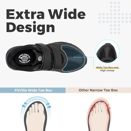 FitVille Extra Wide Walking Shoes for Men Wide Width | Orthopedic Sneakers for Swollen Feet & Neuropathy thumbnail 2