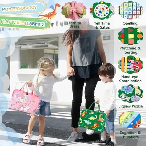 Esjay Montessori Busy Board 8 Pages | Educational Activities for Fine Motor Skills & Travel thumbnail 6