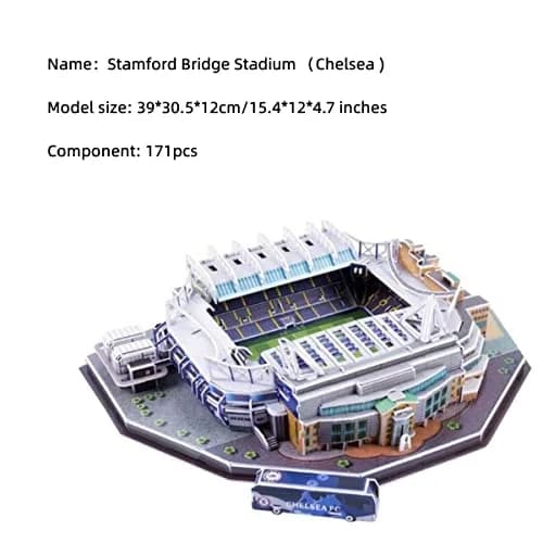 ISFIBA Stamford Bridge Stadium 3D Puzzle 171 Pieces (39cm x 31cm) | Educational STEM Toy for Kids & Adults thumbnail 2