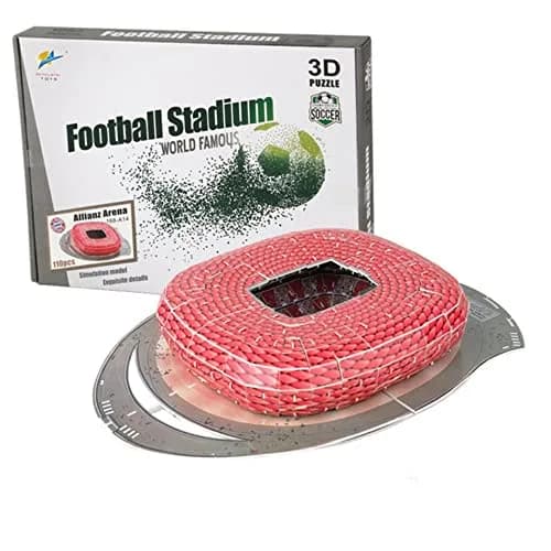 ISFIBA Classic Football Stadium Puzzle, Allianz Arena 3D Paper Model Building Kit | 28.2 cm x 39.4 cm (11.1" x 15.5") thumbnail 3
