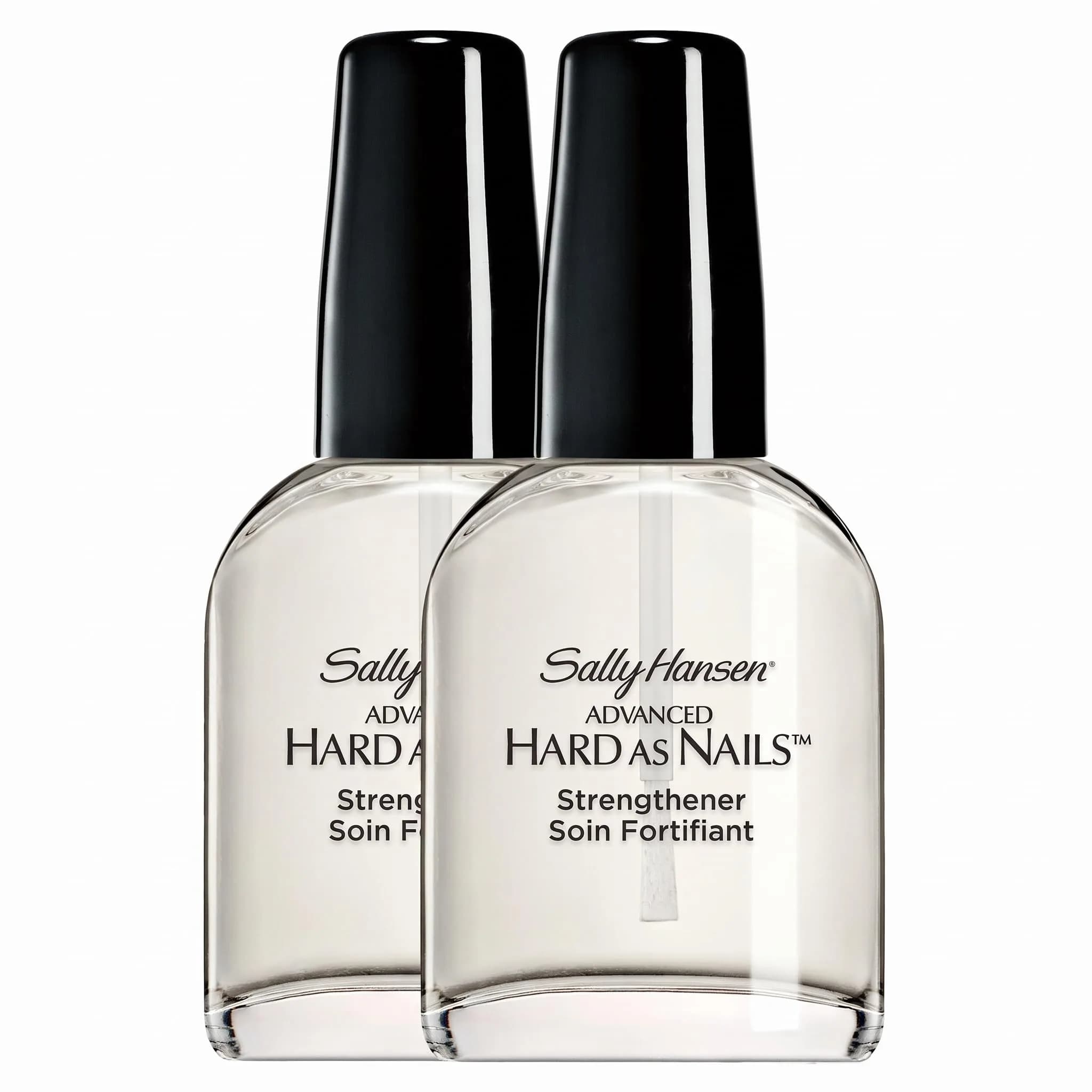 Sally Hansen Advanced Hard as Nails Nail Polish Clear 0.45 Fl Oz (Pack of 2) | Strengthens & Protects Natural Nails