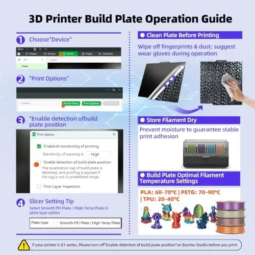 IdeaFormer-3D PEO PET Build Plate 257x257mm | Flexible Spring Steel Bed for Bambu Labs thumbnail 7