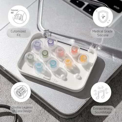 SpinFit W1 for IEM - SS - Patented Medical-Grade Silicone Ear Tips, Double W-Shaped Tube Core, More Stability | Audiophile Upgrade thumbnail 4