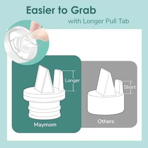Maymom 2nd Generation Duckbill Valves with Pull Tab, 6 Count | Compatible with Spectra, Medela, Motif Luna Pumps thumbnail 4