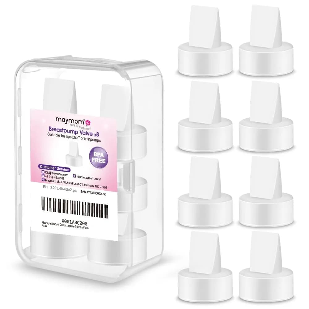 Maymom Duckbill Valves 8 Count White | BPA-Free Replacement for Spectra S1 S2 Pumps - main product image