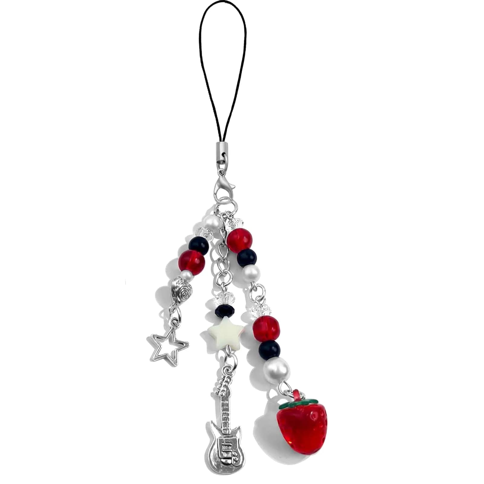 cioatu 1-4PCS Cute Phone Charms Y2K Cell Phone Strap Strawberry Butterfly Star | Elegant Decor for Phone & Bag — Red Strawberries