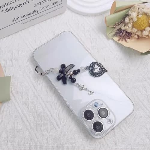 cioatu Black Heart Phone Charm Strap | Y2K Aesthetic Cell Phone Charm Decor thumbnail 5