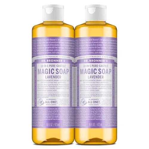 Dr. Bronner's Lavender Pure-Castile Liquid Soap 16 fl oz (32 US fl oz) | Gentle Multi-Use Cleanser for Skin, Hair, and Home thumbnail 1