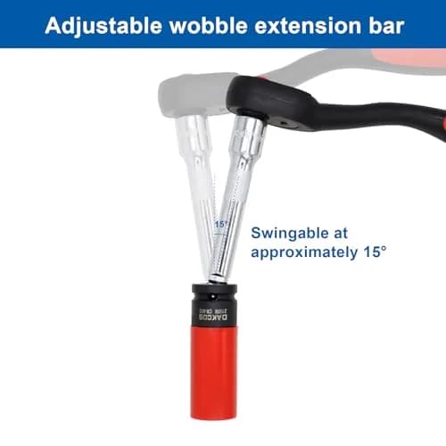 DAKCOS 3 Piece 1/4 Inch Drive Wobble Extension Set 2/4/9 in | Chrome Vanadium Steel thumbnail 4