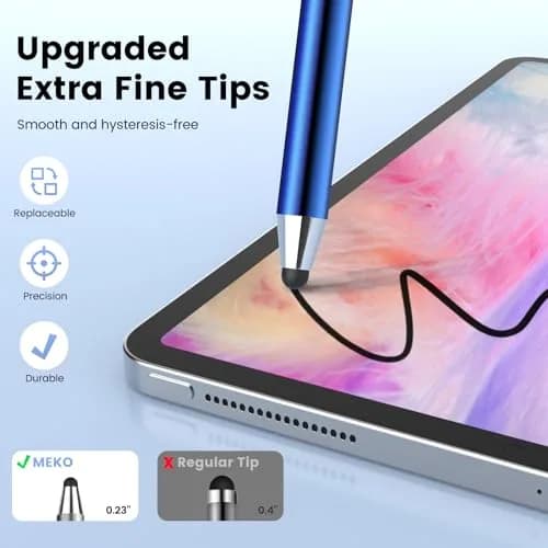 MEKO 10 Pack Thin Stylus Pens with 20 Replacement Tips | Universal Capacitive Stylus for Touchscreens thumbnail 6