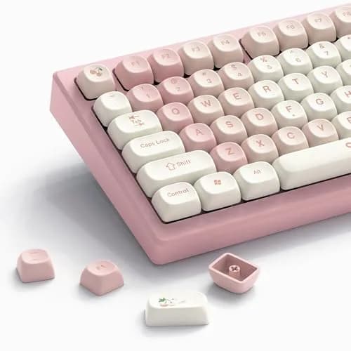 Womier Pink Cute MOA Keycaps Set - 143 Keys | Dye-Sublimation PBT Custom Keyboard Caps thumbnail 1