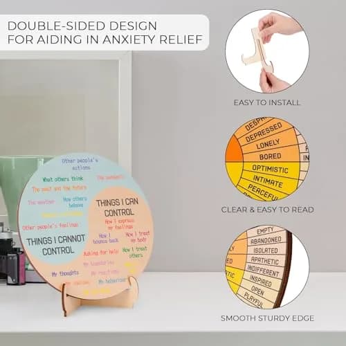 Giftacity Feelings Wheel Therapy Office Desk Decor | Mental Health Emotions Chart with Stand thumbnail 3