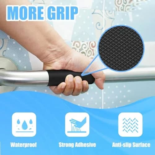 Yorwe Rubber Grip Tape 5cm (2In) x 3m (10Ft) Black | Enhanced Traction & Comfort thumbnail 3