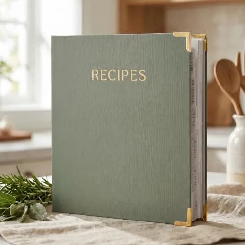 ZICOTO Recipe Binder with Waterproof Cloth Cover & Plastic Sleeves | Organize Family Recipes in Style thumbnail 1