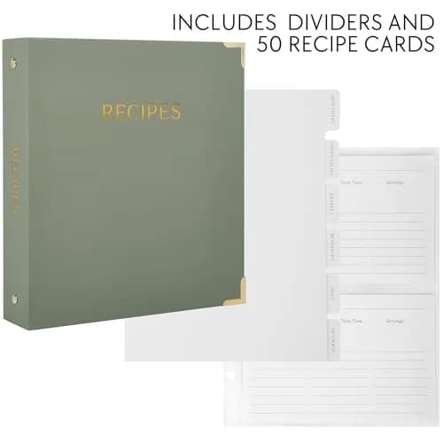 ZICOTO Recipe Binder with Waterproof Cloth Cover & Plastic Sleeves | Organize Family Recipes in Style thumbnail 4