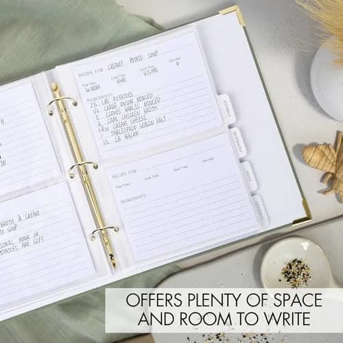 ZICOTO Recipe Binder with Waterproof Cloth Cover & Plastic Sleeves | Organize Family Recipes in Style thumbnail 6
