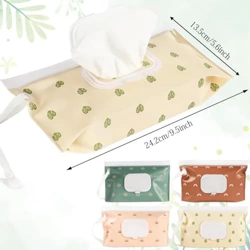 FEBSNOW Baby Wipe Dispenser 4 Pack | Portable Refillable Wet Wipe Holder with Nylon Loop thumbnail 2
