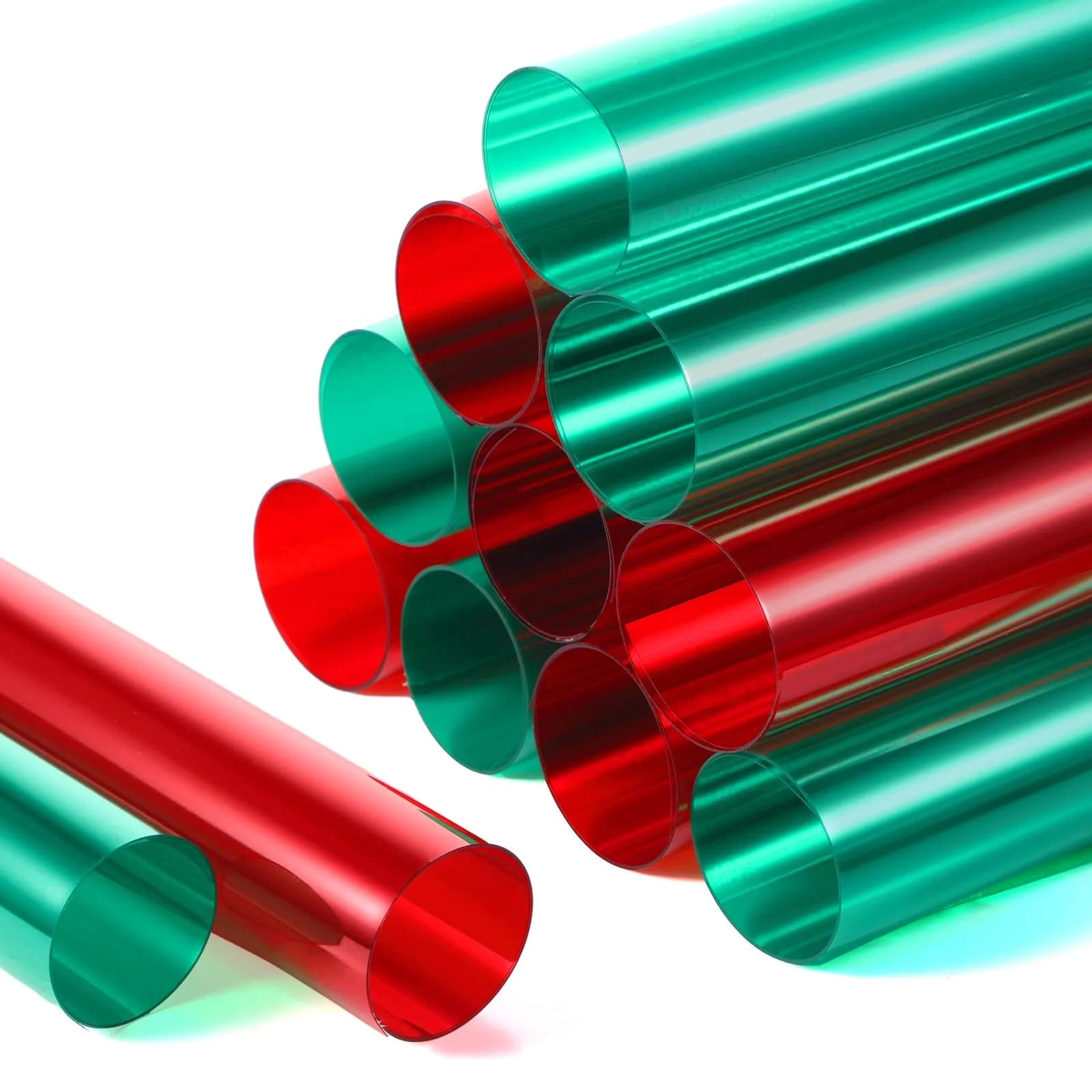 Barydat 12 Pcs Red & Green Lighting Gel Filters 40x50cm (16x20 Inch) | Transparent Color Correction Film for Photography & Stage Lighting
