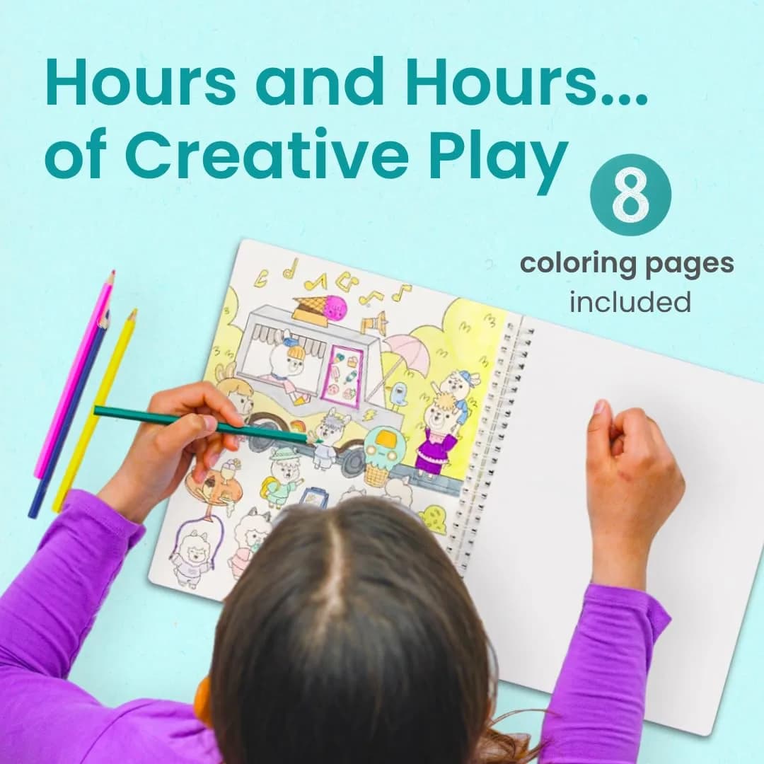 CUPKIN Llama Village Sticker Book with 300+ Stickers & Coloring Pages, Lay-Flat Spiral Bound, Ages 2-8 thumbnail 5