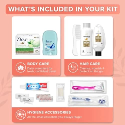 TREKTOTE Travel Essentials Kit for Women – 15 Piece TSA Approved Toiletry Bag & Travel Size Kit thumbnail 2