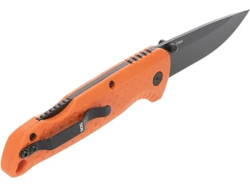 SOG Adventurer LB 3" Folding Knife | CRYO 5CR15MOV Steel | GRN Handle | Lock-Back, Blaze Orange/Black thumbnail 4