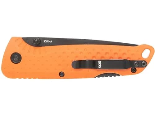 SOG Adventurer LB 3" Folding Knife | CRYO 5CR15MOV Steel | GRN Handle | Lock-Back, Blaze Orange/Black thumbnail 6