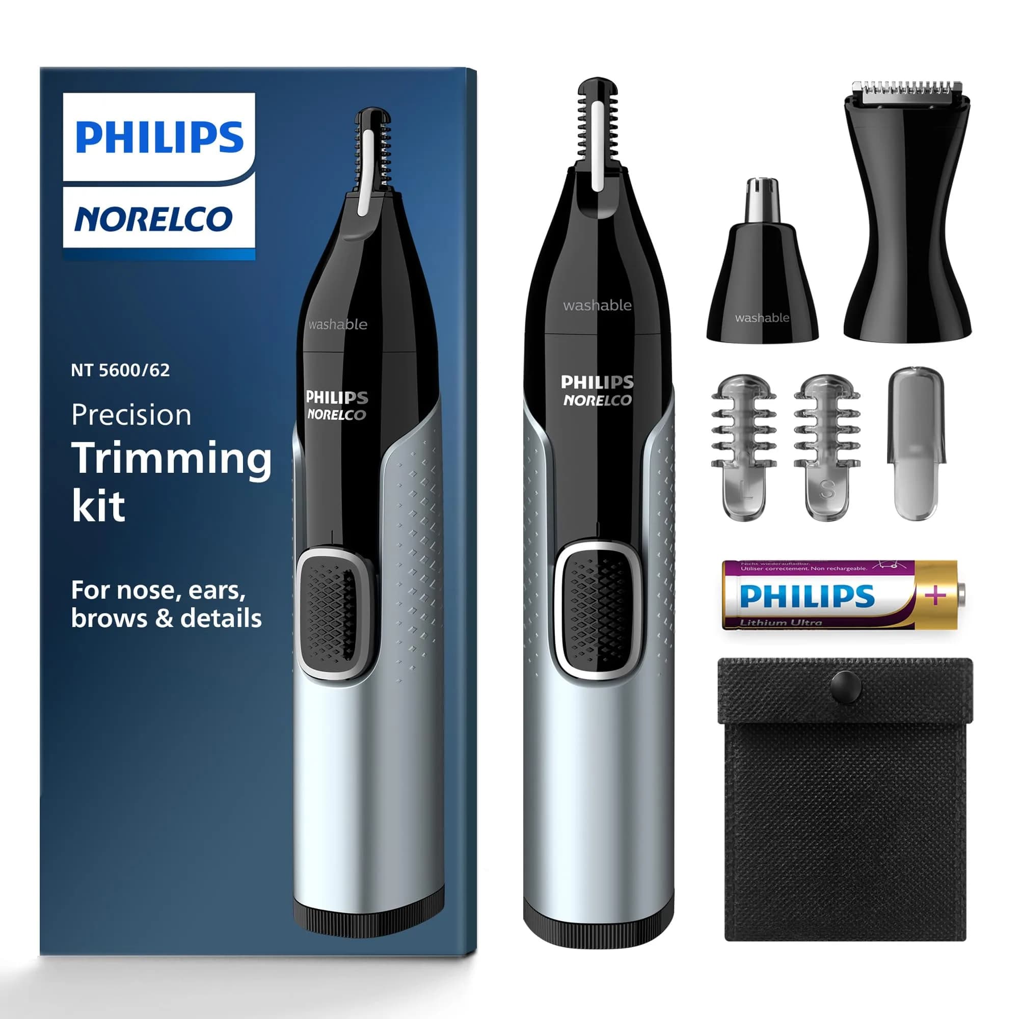 Philips Norelco Nose Trimmer 5000 for Men, NT5600/62 | Precision Grooming Kit with Protective Guard System - main product image
