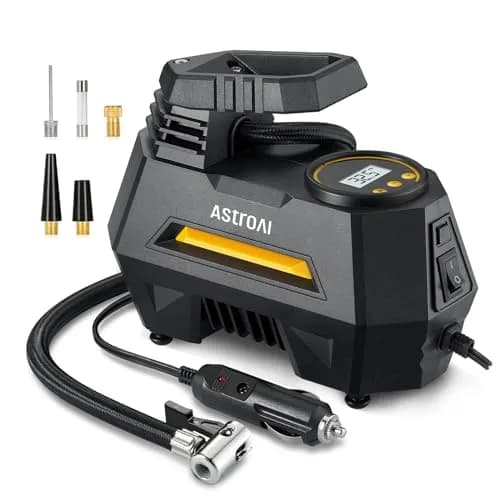 AstroAI AIRUN H1 Tire Inflator Portable Air Compressor 12V DC | Fast Inflation Electric Air Pump with Digital Gauge & LED Light thumbnail 1