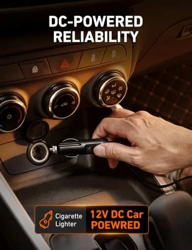 AstroAI AIRUN H1 Tire Inflator Portable Air Compressor 12V DC | Fast Inflation Electric Air Pump with Digital Gauge & LED Light thumbnail 2