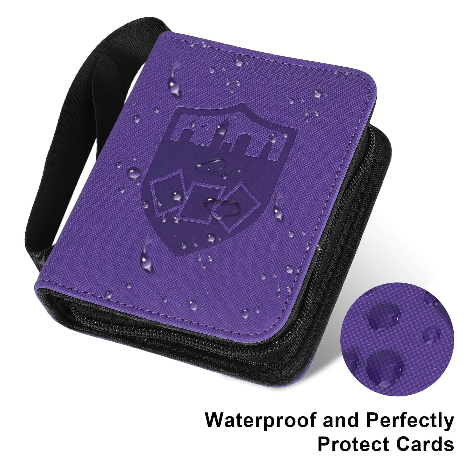 GERMUN Mini Card Binder 1 Pocket, 80 Pockets Trading Card Album Folder with 40 Sleeves Double Sided, Purple thumbnail 3