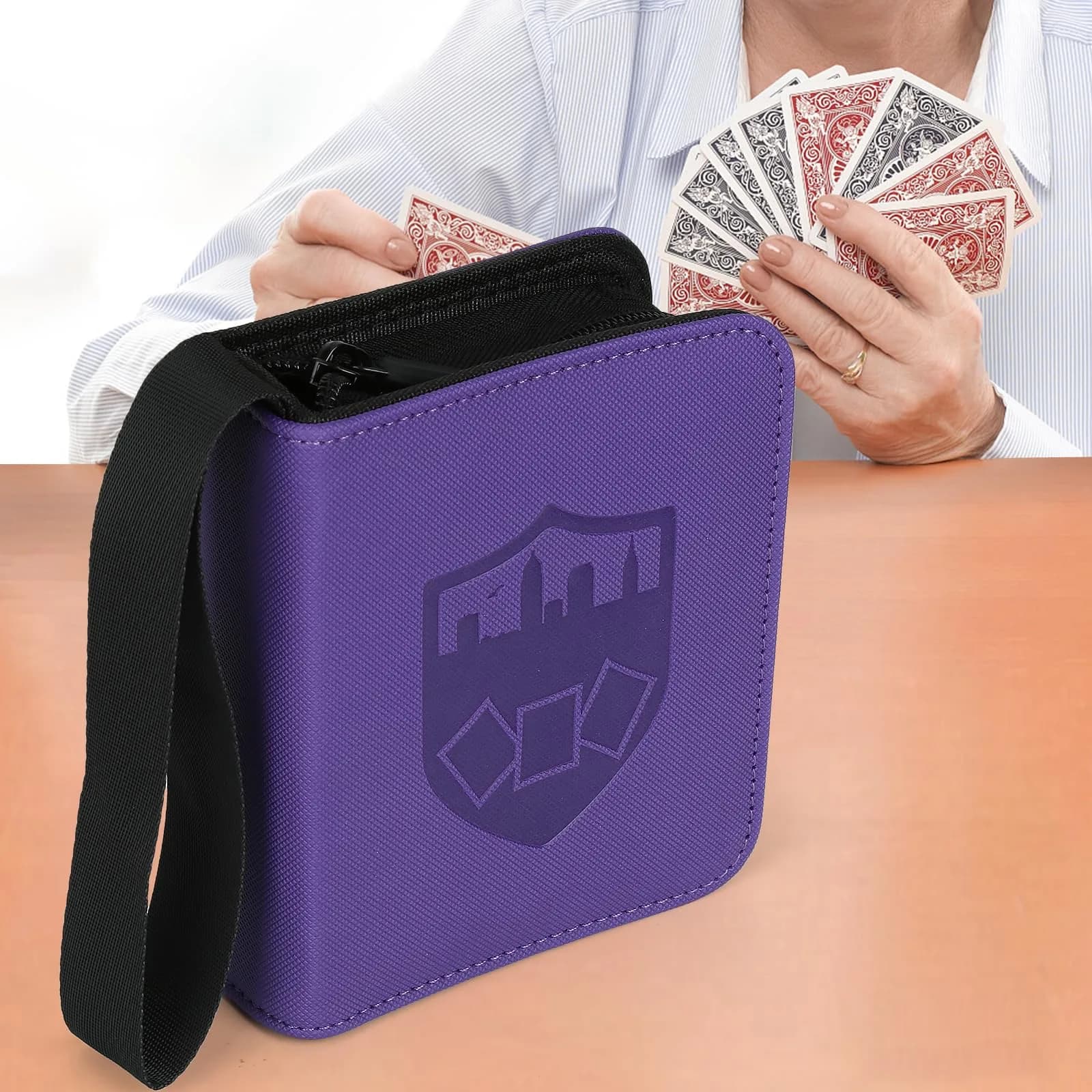 GERMUN Mini Card Binder 1 Pocket, 80 Pockets Trading Card Album Folder with 40 Sleeves Double Sided, Purple thumbnail 6
