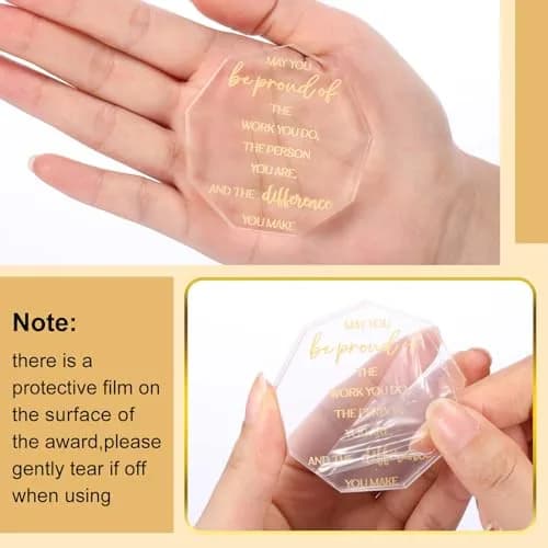 Huquary Acrylic Appreciation Trophies - 24 Pcs Motivational Awards | 6 cm (2.36 in) Diameter thumbnail 3