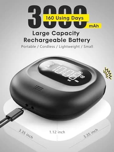 ROCAM Vibrating Alarm Clock Bed Shaker with 3000mAh Battery | Rechargeable, Silent Wake-Up, Dual Alarms, Travel-Friendly thumbnail 2