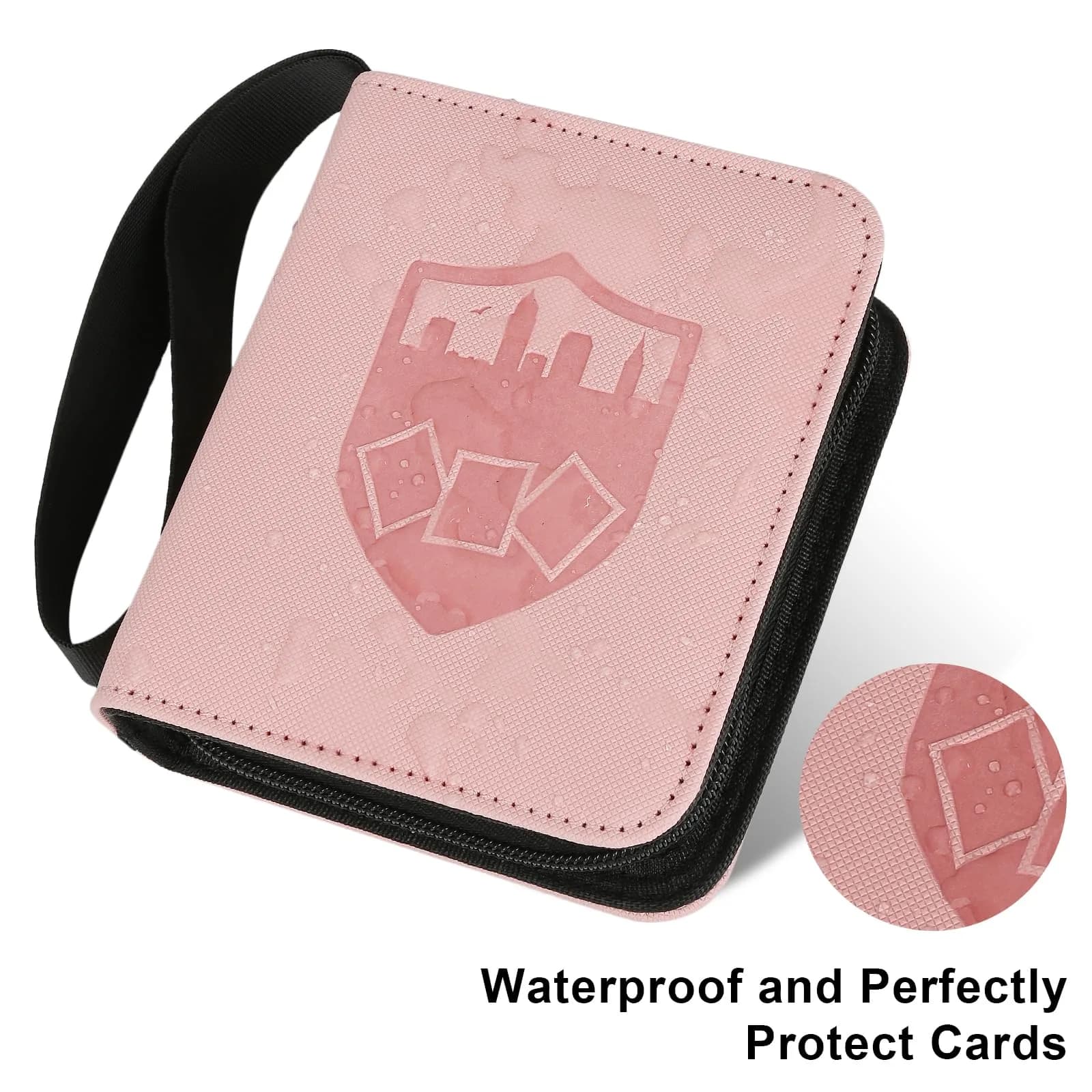 GERMUN Mini Card Binder 1 Pocket 80 Pockets Trading Card Album Folder with 40 Sleeves Double Sided - Pink thumbnail 3