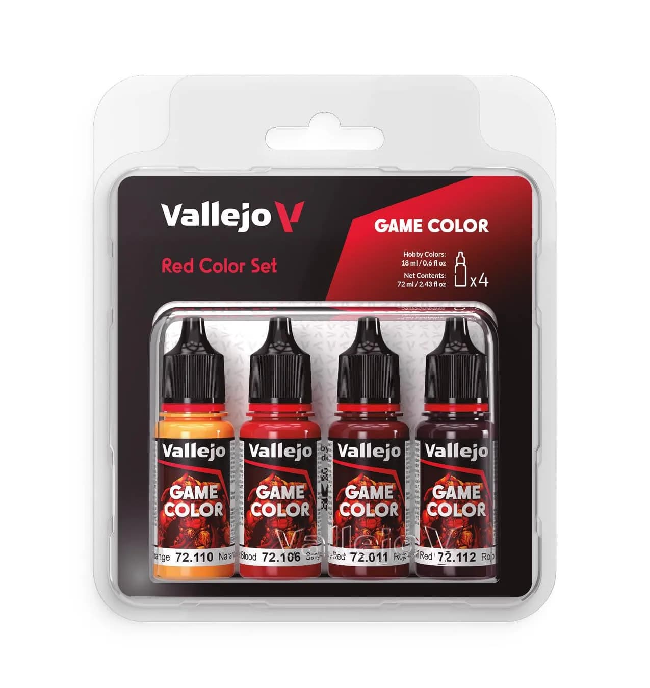 Vallejo Red Color Set Game Color 18ml (0.60 fl oz) Bottles | Acrylic Paint for Miniatures - main product image