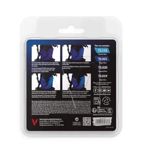 Vallejo Game Color Blue Color Set, 4 Bottles x 18ml (0.6 fl oz) | Opaque Acrylic Paints for Miniatures thumbnail 2