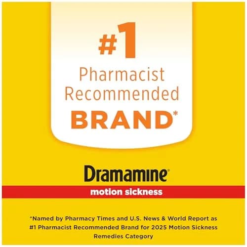 Dramamine Less Drowsy Motion Sickness Relief Tablets 16 Count (Pack of 1) | Prevents & Treats Nausea, Dizziness, Vomiting for 24 Hours thumbnail 4