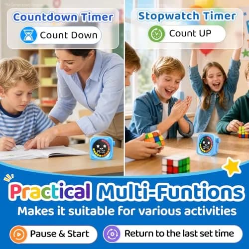 HAUKINIX Visual Timer for Kids ADHD 99-Mins Digital Countdown Stopwatch Timer Blue | 8.6cm (3.4in) x 7.8cm (3.1in) x 4.3cm (1.7in) thumbnail 6