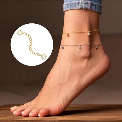 LANCHARMED 18K Solid Gold Extender for Necklace Bracelet 2 Inches | Durable Adjustable Chain for Women thumbnail 6
