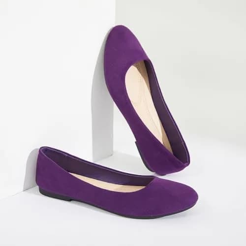 Shupua Flats for Women Round Toe Ballet Flats Work Shoes, Purple, Size 9 | Comfortable All-Day Office Wear thumbnail 3