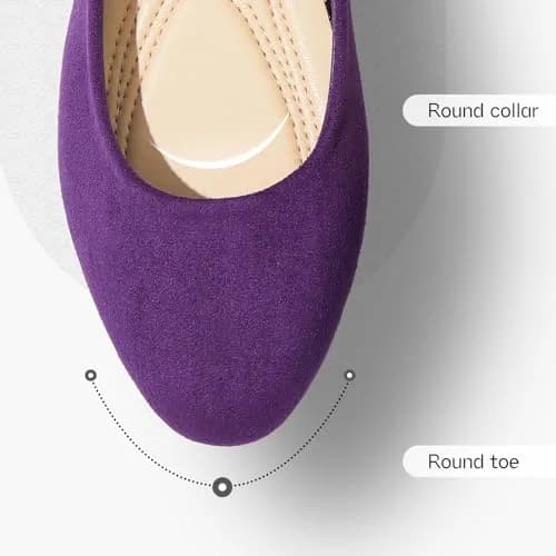 Shupua Flats for Women Round Toe Ballet Flats Work Shoes, Purple, Size 9 | Comfortable All-Day Office Wear thumbnail 4
