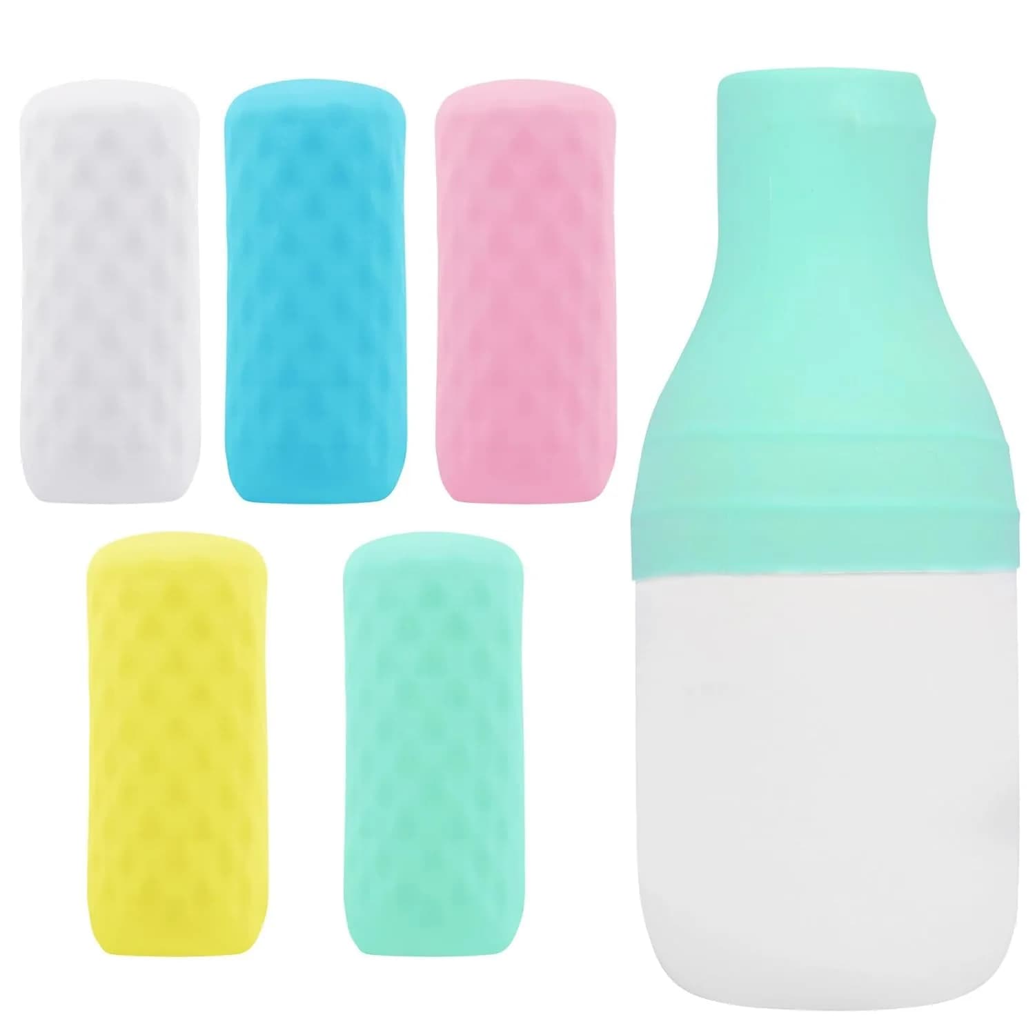 FOROUME 5 Pack Silicone Bottle Covers Leak Proofing | Travel Essentials for Toiletries - main product image