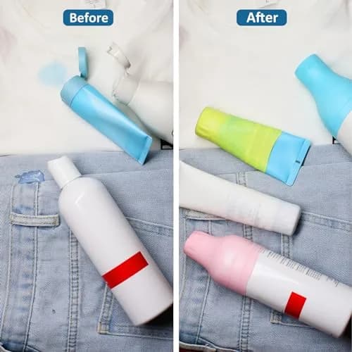 FOROUME 5 Pack Silicone Bottle Covers Leak Proofing | Travel Essentials for Toiletries thumbnail 2