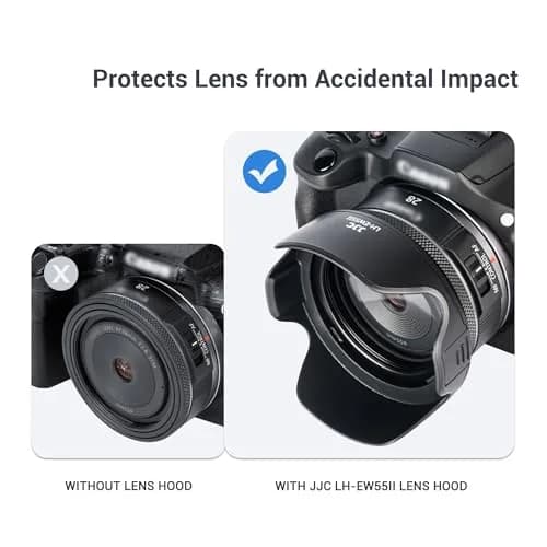 JJC Lens Hood for Canon RF 28mm F 2.8 STM | Reversible Lens Shade, Compatible with 55mm Filters & Cap thumbnail 3