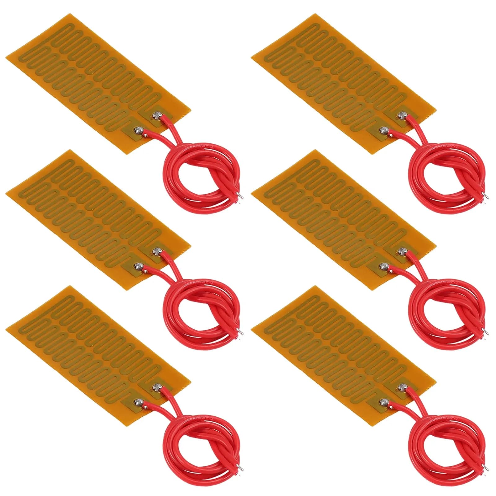 Coliao 12V 7W 25mmx50mm Polyimide Heater Plate (6-Pack) | Adhesive PI Heating Film Strip