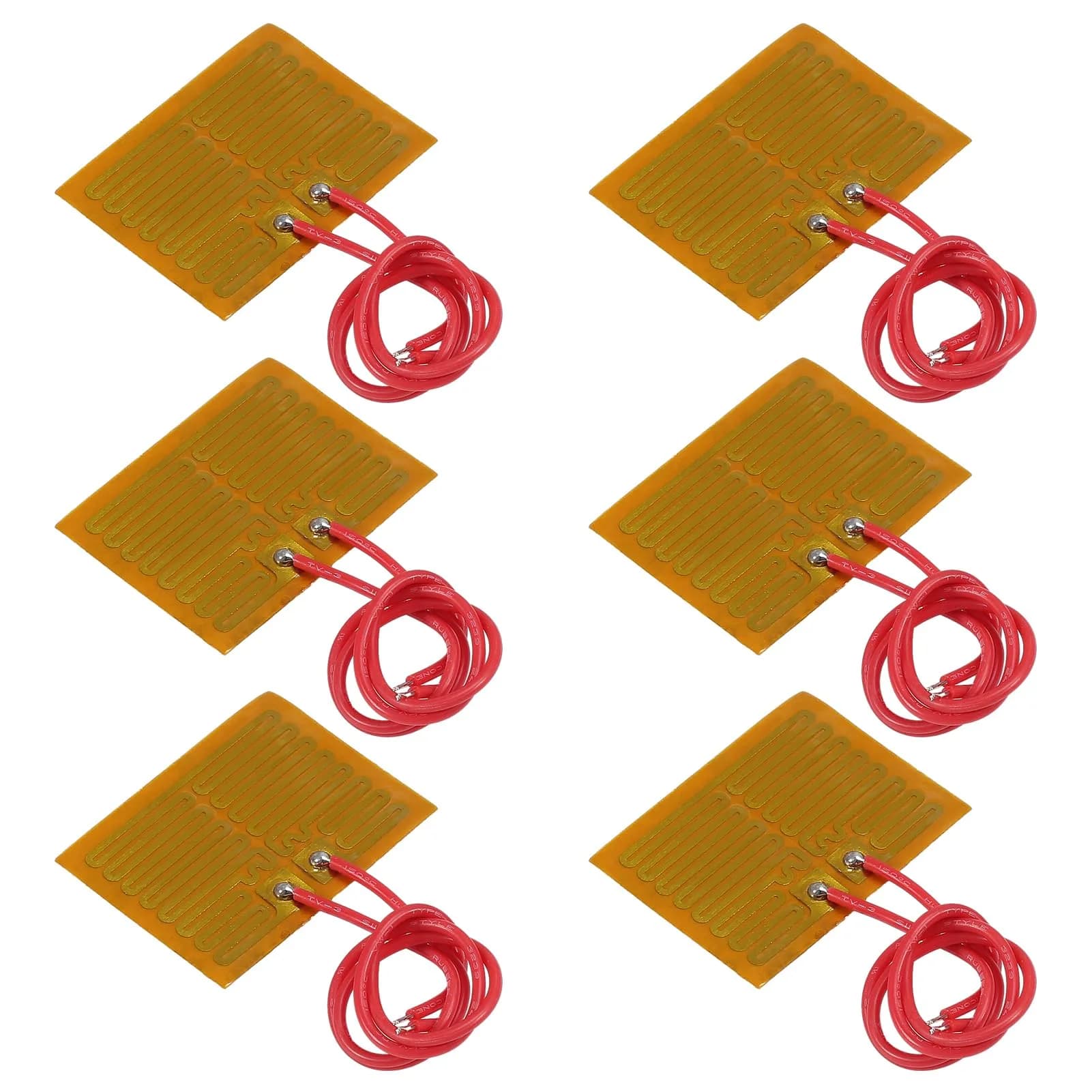 Coliao 6pcs 5V 1W PI Heating Film 30mmx40mm | Flexible Adhesive Polyimide Heater Plate