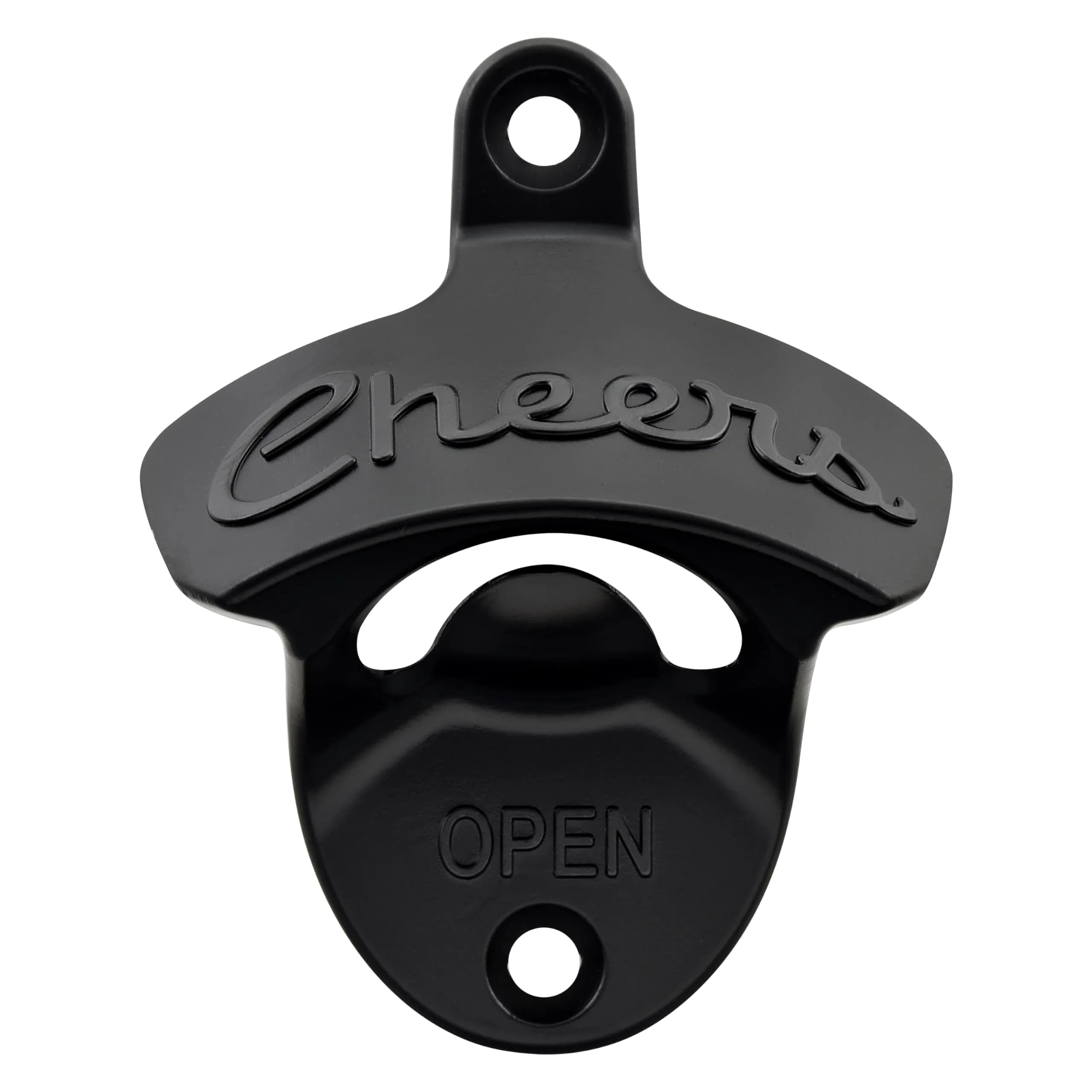 Luwanburg Cheers Wall Mounted Bottle Opener Black | Unique Beer Cap Decor & Effortless Use — Black