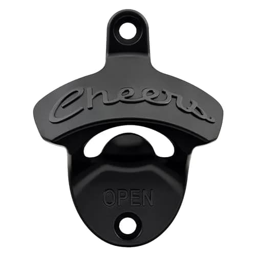 Luwanburg Black Beer Bottle Cap Opener Wall Mounted Cheers Stainless | Rustproof Zinc Alloy Decor & Utility thumbnail 1
